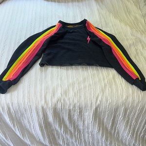 Aviator Nation Cropped Crew Sweatshirt